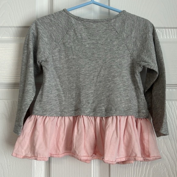 First Impressions baby Girl Printed Long Sleeve Mini Dress, Grey Combo Size: 24M - Picture 4 of 5